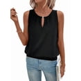 thumbnail image 2 of Fashion Buttoned Round Neck Solid Color Vest Black S, 2 of 6