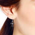 thumbnail image 2 of AeraVida Faithful Elegance Cross with Black Onyx Inlay Sterling Silver Dangle Earrings, 2 of 5