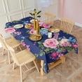 thumbnail image 2 of Pioneer Flower Floral Print Pattern Rectangle Tablecloth 60"x120",Waterproof Polyester Rectangle Table Cloth, Wipeable Spillproof Polyester Tablecloth for Dining, Camping, Indoor and Outdoor, 2 of 6