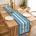 thumbnail image 3 of Table Runner 120 Inches Long for Kitchen Dining, Blue Anchor Dresser Scarf Farmhouse, Dining Table Decorations for Wedding/Parties, Nautical Summer Beach Coastal Ocean Art 13 x 120 In, 3 of 8