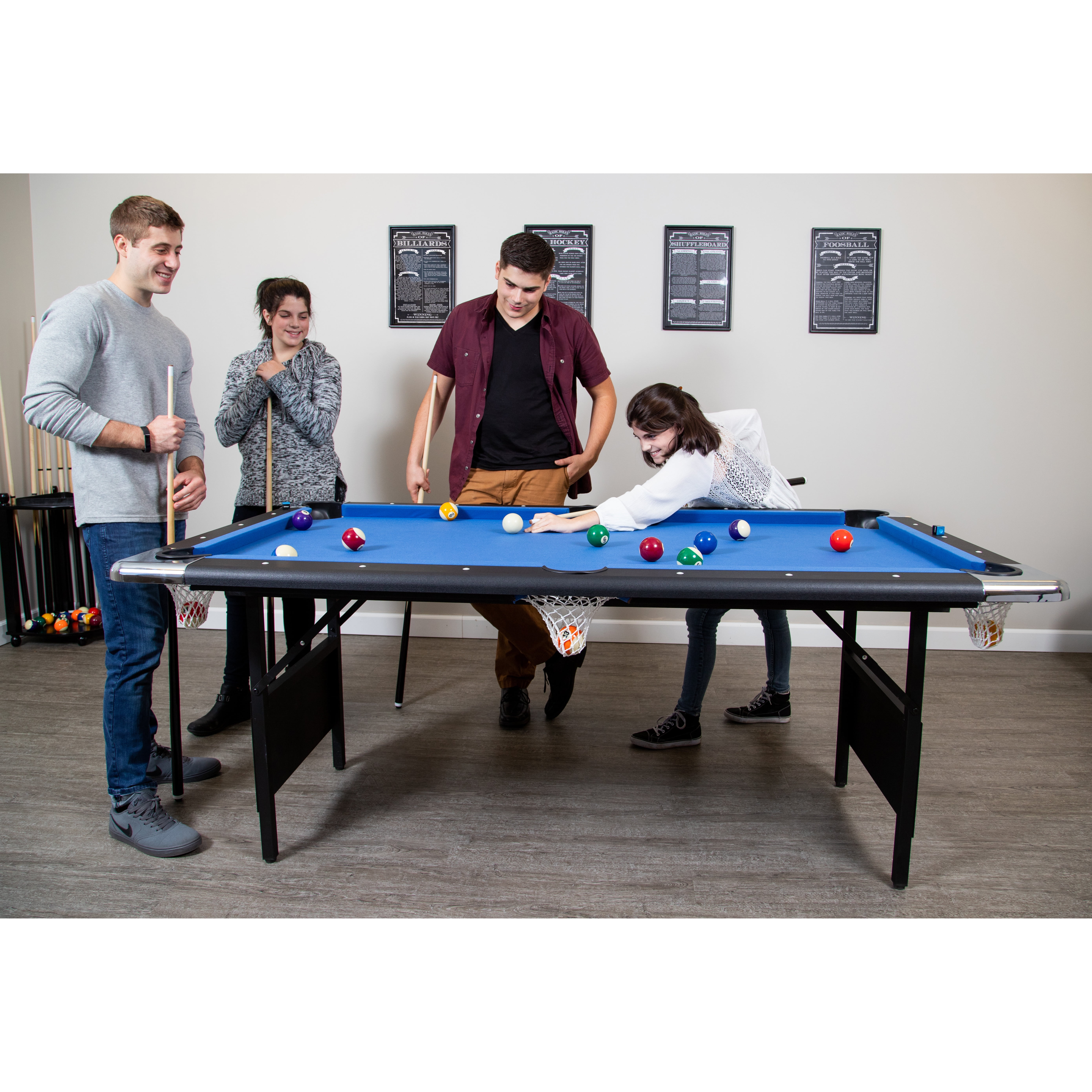 Hathaway Fairmont Portable Pool Table 6 Ft Blue Black