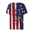 thumbnail image 5 of VKOYWKM 4th of July Shirts for Women Independence Day American Flag Graphic Tees Button V Neck Henley Shirts Patriotic Red White and Blue Tshirts Tops, 5 of 7