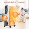 thumbnail image 2 of Canddidliike 1500W Electric Space Heater with Adjustable Thermostat, Overheat & Tip-Over Protection, Electric Oil Heater for Home, Bedroom, Indoor use, 2 of 7
