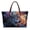 Black - Wolf Galaxy Print, variant on Sea Turtle Print Top Handle Bag for Women Pu Leather Top Handle Tote Bag Casual Satchel Handbags with Zipper for Shopping Work