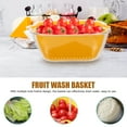 thumbnail image 3 of MEIBUTYUP 4Pcs Yellow Plastic Strainer Bowls Double Layered Fruit Vegetable Washing Basket for Kitchen, 3 of 6