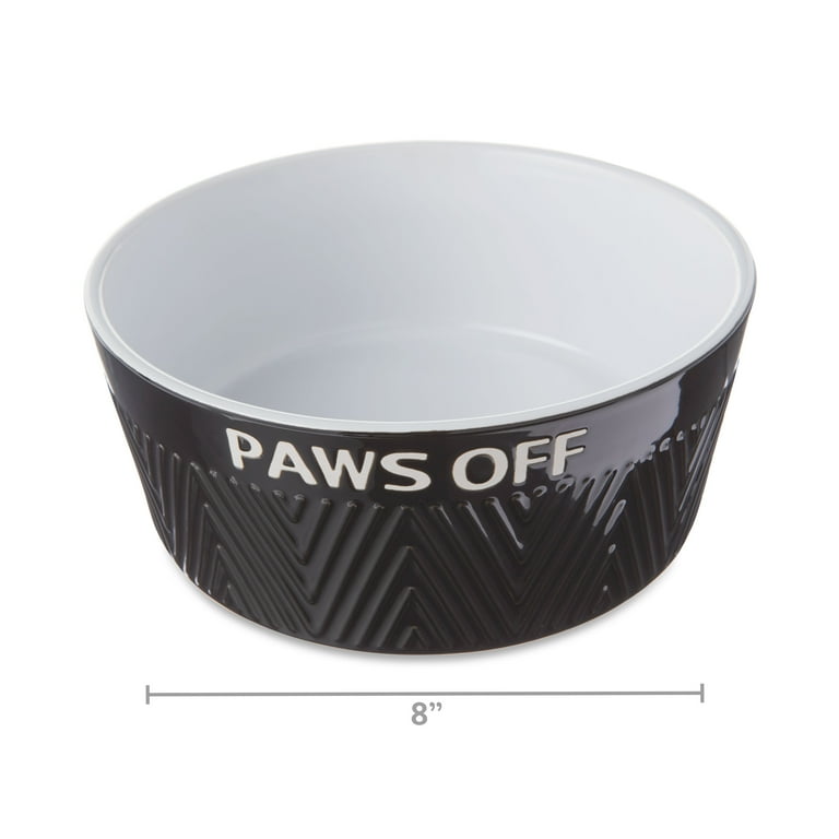 Vibrant Life Hangry Ceramic Dog Bowl, Black, Large 