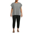 thumbnail image 5 of Terra & Sky Women's Plus Size Flutter Sleeve Knit Top, 5 of 5