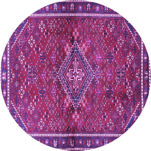 Ahgly Company Indoor Round Persian Purple Traditional Area Rugs, 7' Round