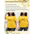 thumbnail image 6 of Anbech Butterfly Sunflower Plus Size T-Shirts for Women Graphic Let It Be Sunflower Print Oversize Short Sleeves T-Shirt with Round Neck, 6 of 9