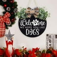 thumbnail image 7 of Suncoda Christmas Garland Christmas Wreath Wooden Round Doorplate Front Porch Decoration Welcome Wreath Sign Hanging Dog Round Wood Christmas Easter Christmas Decorations Clearance, 7 of 7