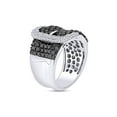 thumbnail image 2 of 2 Carat (Cttw) Round Cut Black And White Natural Diamond Buckle Ring In 14K White Gold Plated 925 Sterling Silver (2 Cttw, I2-I3 Clarity), 2 of 3