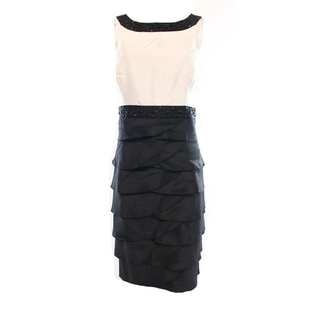 UPC 689886890761 product image for Jessica Howard NEW Black Colorblock Women's Size 6 Tiered Sheath Dress $119 #172 | upcitemdb.com
