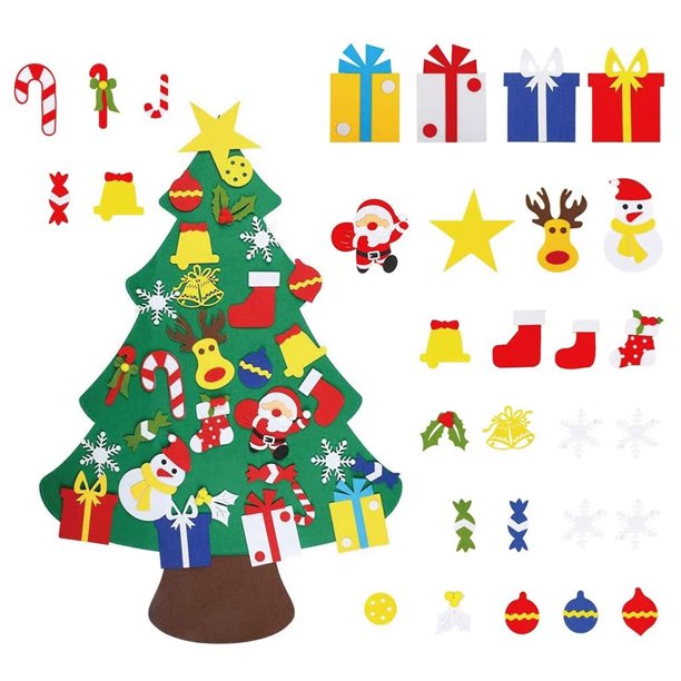 Inicio Mini Adornos Árbol de Navidad de fieltro para decoración de Navidad colgante para Likrtyny Libre de BPA