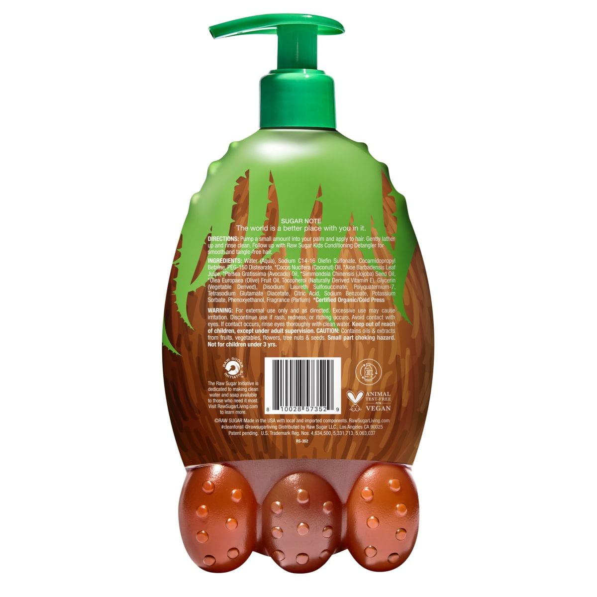 Raw Sugar Kids 2-in-1 Shampoo & Conditioner - Coconut + Aloe Vera, 12 fl oz
