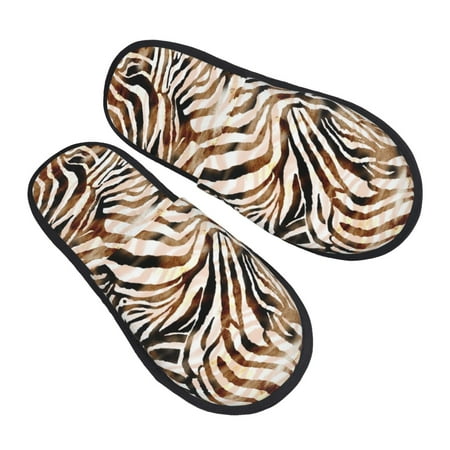 

Ocsxa Mens Womens Cozy Memory Foam Scuff Slippers Slip On Warm House Shoes Indoor/Outdoor Watercolor Zebra Designs-Medium