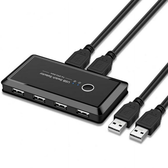 Chenyang CY KVM USB 2.0 Switch Selector 2 Port PCs Sharing 4 Devices for Keyboard Mouse Scanner Printer Hub