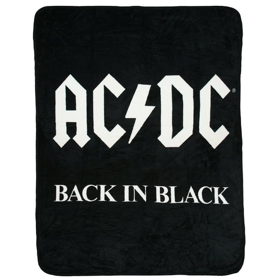 AC/DC Blanket Back In Black Super Soft And Cuddly Fleece Plush Throw Blanket