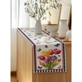 thumbnail image 5 of Table Runner 72 Inches Long for Kitchen Dining, Spring Tulips Dresser Scarf Farmhouse, Dining Table Decorations for Wedding/Parties, Colorful Flowers Botanical Butterfly Vintage 18 x 72 In, 5 of 8