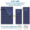 thumbnail image 4 of Saco de dormir doble de franela de algodón para acampar, hacer mochileros o hacer caminatas. Saco de dormir impermeable tamaño Queen para 2 personas para adultos o adolescentes. Camión, tienda de camp, 4 of 5