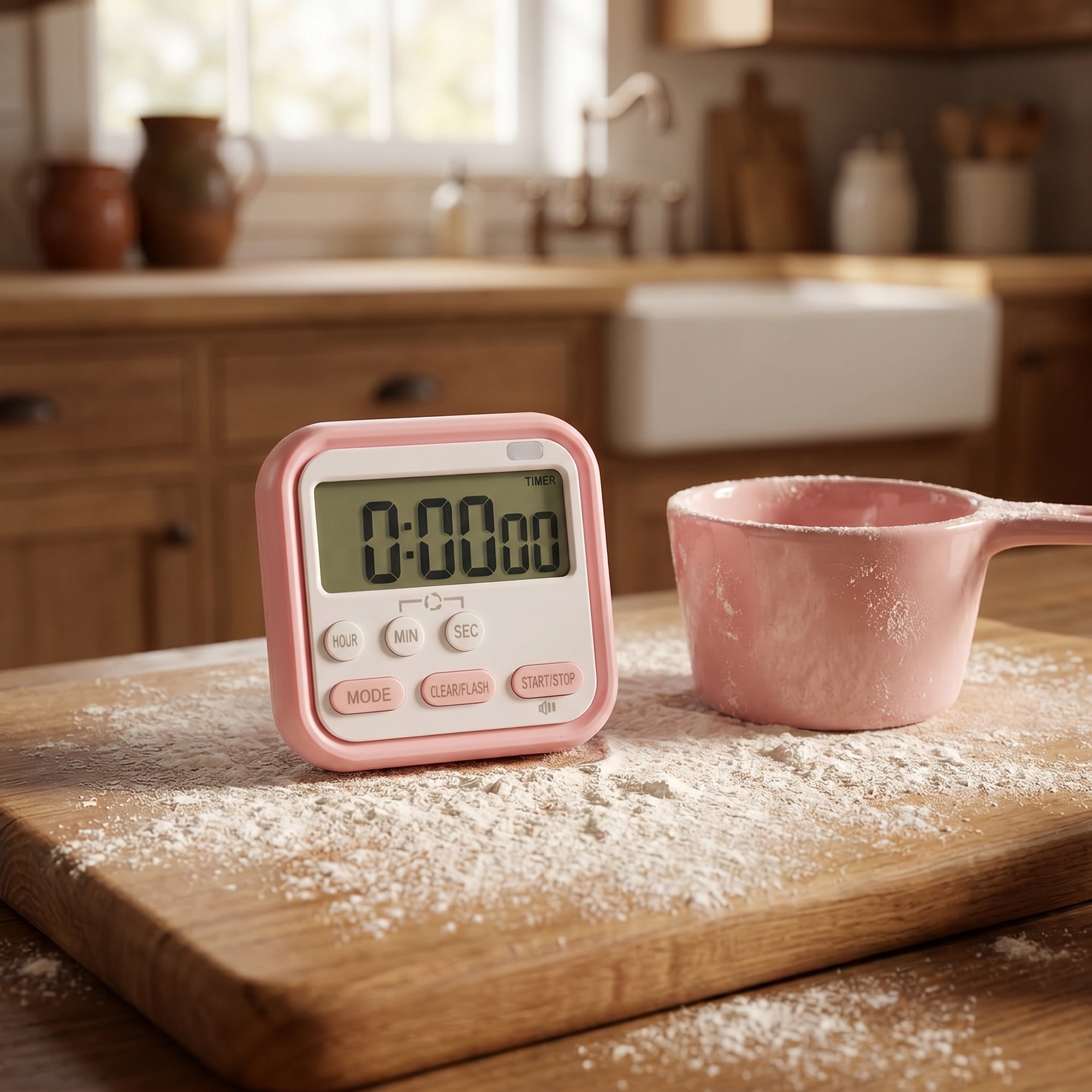 Unique Bargains Timer with Loud Alarm and Magnetic Backing for Classroom Pink