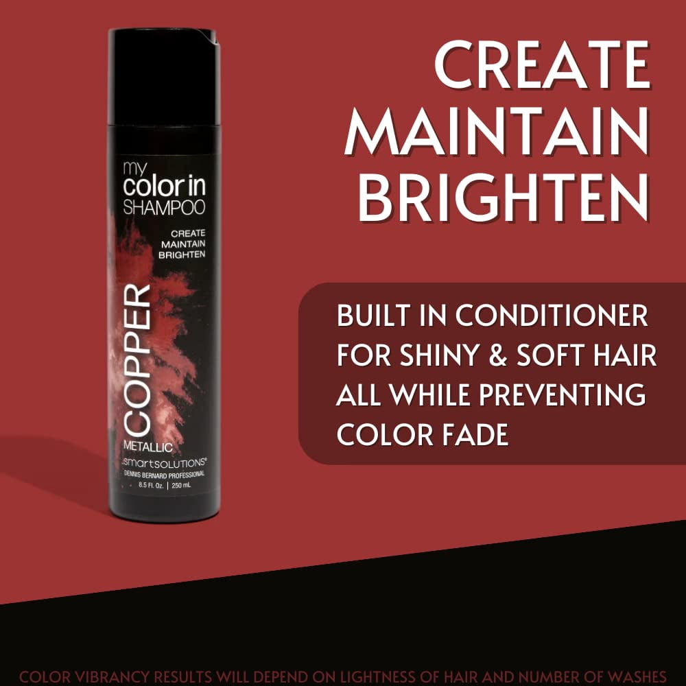 MyColorIn Color Depositing Shampoo (Metallic Copper) - Sulfate & Paraben Free Hair Dye | Made in USA (8.5 Fl Oz)