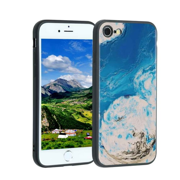Blue-Marble-81 Phone Case, Degined for iPhone SE 2020 Case Men Women, Flexible Silicone Shockproof Case for iPhone SE 2020