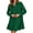 Dark Green, variant on Long Sleeve Women Casual Button Down Shirt Dress Collared Pleated Swing Mini Dresses