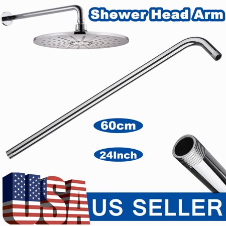 Wall Tube Head - 24''(60cm) Stainless Steel Rainfall Shower Head Arm Round Wall Mounted Tube Rainfall Bracket Bathroom Home