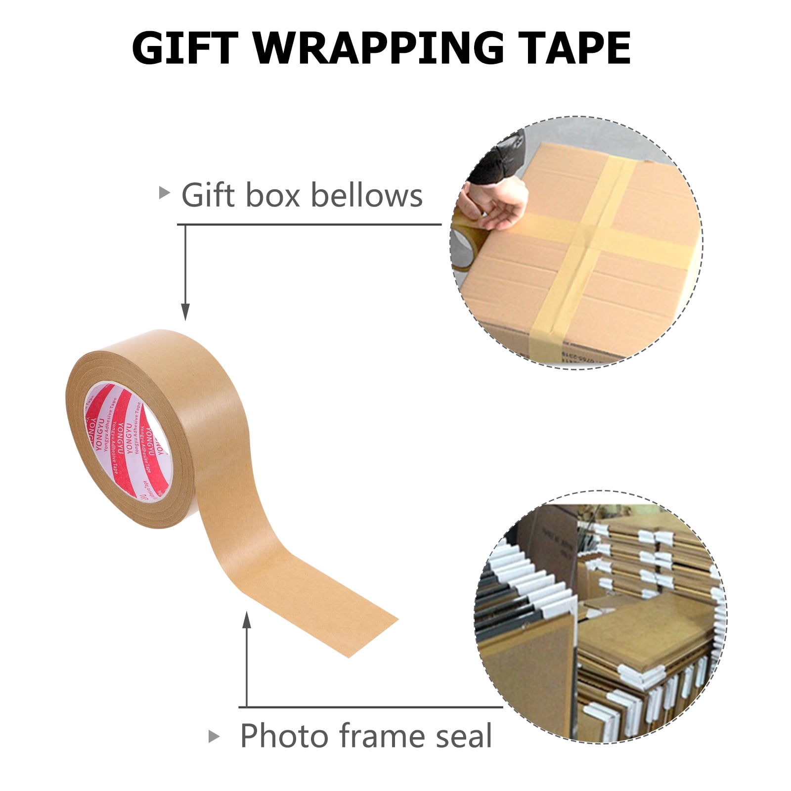 Shamjina Brown Kraft Paper Sealing Gum Tape Artist Picture Framing 24mmx50m