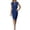 Blue, variant on HXWCHs Soft Knit Solid Dress Elegant Front Tie Knot Round Neck Hollow Out Casual Summer Dress Flowy Comfortable Daily Wear XXL Black