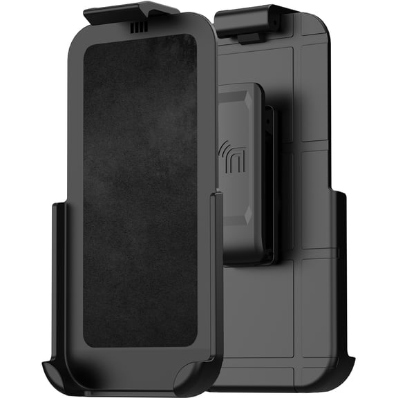 Holster for iPhone 17 Pro (Made to Fit Most Cases), Nakedcellphone Ratchet Belt Clip Holder Case with Secure Latch - Black