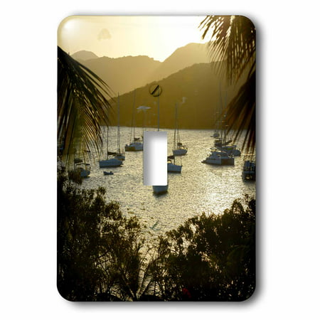3dRose Caribbean, BVI, Marina Cay. Catamarans and sailboats at sunset., Double Toggle