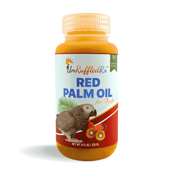 UnRuffledRx™ Red Palm Oil for Birds (4 oz)  Natural Palm Oil Supplement to Support Feather Shine, Skin Health & Immune Function – Rich in Antioxidants & Essential Nutrients