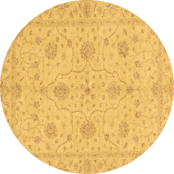 Ahgly Company Indoor Round Oriental Brown Traditional Area Rugs, 3' Round