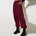 thumbnail image 5 of Resicozy Petite Sweatpants for Women Trendy Elastic Waist Bottom Lounge Pant Lightweight Baggy Joggers With Pocket Wine 2XL, 5 of 6