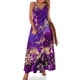 thumbnail image 1 of Vestido sin mangas con estampado de galaxia de mármol en morado real y dorado, ropa de vestir de lujo para mujer, 1 of 7