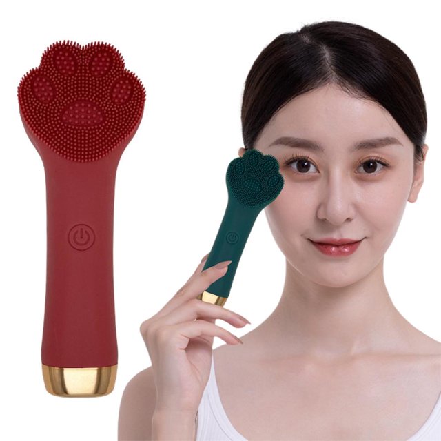 Masaje Facial Instrumento De Limpieza De Vibración Sónica De Alta Frecuencia Cepillo De Limpieza De Silicona A Prueba De Agua Limpiador Facial De Garra De Gato Ajustable De Cinco Velocidades Vogacara CE007849-04