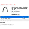 thumbnail image 2 of Main Drive Multi Rib Belt - Compatible with 2009 - 2012 Chevy Traverse 3.6L V6 2010 2011, 2 of 2