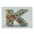 thumbnail image 1 of Letter K Cutting Board, Alphabet Letter with Gaming Balls of Popular Sports Fun Initial Monogram Design, Decorative Tempered Glass Cutting and Serving Board, Small Size, Multicolor, by Ambesonne, 1 of 1