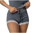 thumbnail image 2 of aidice Ribbed Knit Shorts for Women Pajama Shorts Drawstring Elastic Waisted Stretchy Sleep Shorts Loungewear, 2 of 9