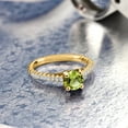thumbnail image 4 of Gem Stone King 1.63 Ct Green Peridot E-F Lab Grown Diamond 18K Yellow Gold Plated Silver Engagement Ring (Size 8), 4 of 4