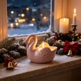 thumbnail image 5 of PSVFUJZ Ceramic Cygnet Candle Holder, Glossy Decorative Candlestick Stand, Holiday Ornament for Scented Candle Candlelight Dinner Thanksgiving Christmas Home Table Decor Pink, 5 of 7
