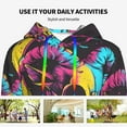 thumbnail image 4 of Xecao Neon Gothic Skull Moon Pattern Hoodies for Women Sweatshirts Long Sleeve Sweatshirts Pullover Outfits with Pocket-Medium, 4 of 7