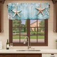 thumbnail image 6 of Starfish Coastal Curtain Valances for Windows, Kitchen Valance Window Treatments Panel 2 Pack, Teal Vintage Ocean Rod Pocket Short Curtains for Bathroom Bedroom 54 x 18 Inch, 6 of 8