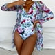 thumbnail image 2 of MKLEKYY Trajes De Baño Mujer Women Floral Print Swimsuits Deep V Neck Swimwear Women 2 Bathing Suit Sexy Monokini Suits Summer Wear Beach Cover Ups, 2 of 6