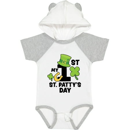 

Inktastic My 1st St Pattys Day with Shamrock Horseshoe and Hat Gift Baby Boy or Baby Girl Bodysuit