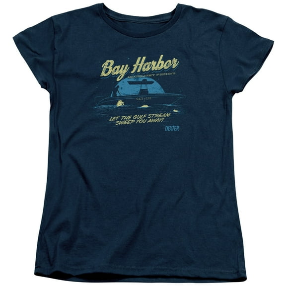 Dexter Moonlight Fishing Women's T-Shirt Navy