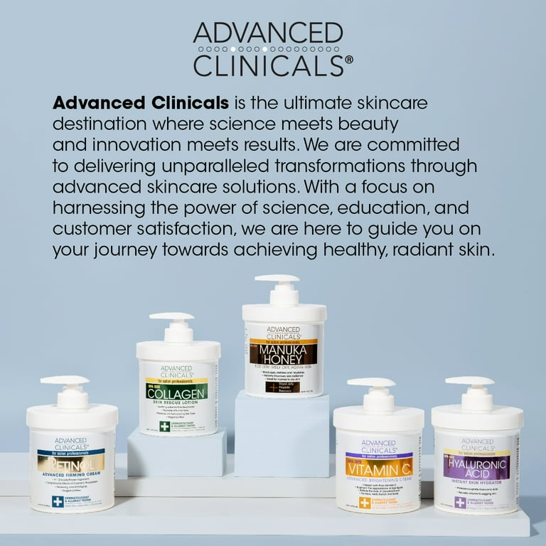 Advanced Clinicals Retinol Body Lotion | Face Lotion & Body Cream | Crepey  Skin Care Treatment, 16oz