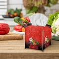 thumbnail image 3 of ZUXONGSY Christmas Square Tissue Box Covers Santa Claus PU Leather Tissue Box Easy to Carry Tissue Organizer Case Decorative Holder Organizer for Christmas Decor, 3 of 7