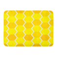 thumbnail image 1 of YUSDECOR Bee Orange Assemble Modern Yellow Pattern White Attached Color Rug Doormat Bath Mat 23.6x15.7 inch, 1 of 1